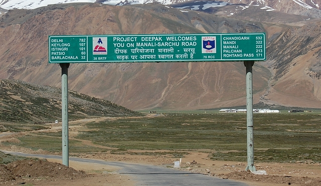 Manali - Sarchu road built by BRO. 