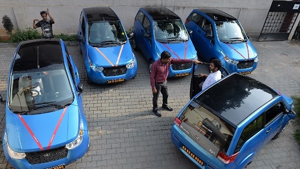 Electric vehicles in Bengaluru. (Manjunath Kiran/AFP/GettyImages)