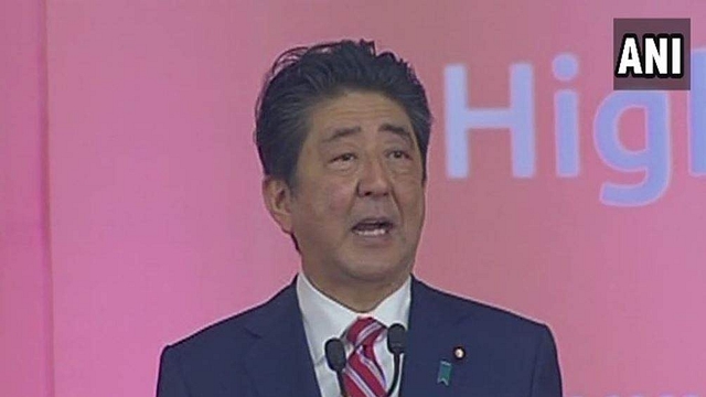 
Japanese Prime Minister Shinzo Abe speaks at the launch event of bullet train project in Ahmedabad on Thursday. (ANI)

