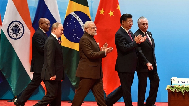 BRICS leaders during their summit meeting in Xiamen (KENZABURO FUKUHARA/AFP/GettyImages)