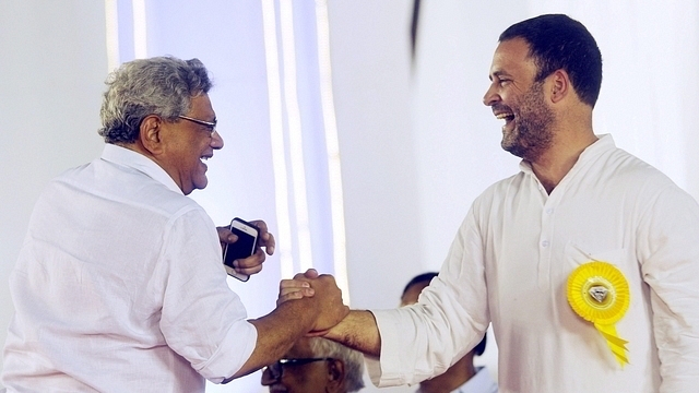 CPI (M) General Secretary Sitaram Yechuri with Congress Vice President Rahul Gandhi (PTI)