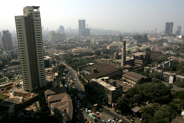 An aerial view of Lalbaug in Mumbai. (Anshuman Poyrekar/Hindustan Times via GettyImages)