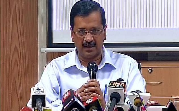 Delhi chief minister Arvind Kejriwal addresses PC in Delhi (@ANI/Twitter)