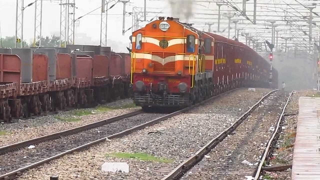 Freight train of the Indian Railways.