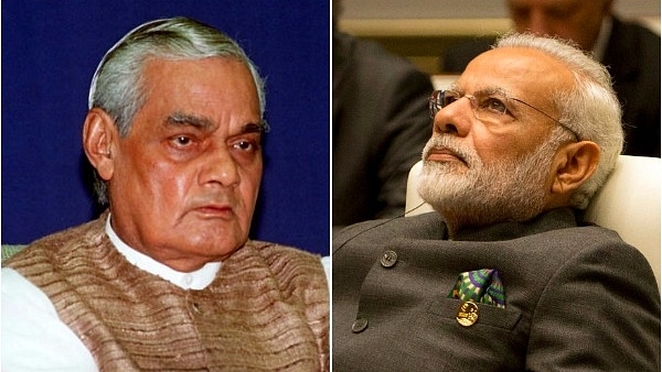 Atal Bihari Vajpayee (L) and Narendra Modi&nbsp;