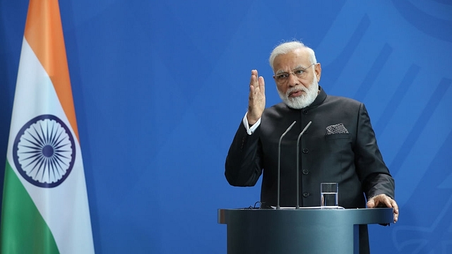 Prime Minister Narendra Modi and German Chancellor Angela Merkel (not pictured) speak at a press conference following a signing ceremony of agreements between the German and Indian governments at the Chancellery on May 30, 2017 in Berlin, Germany. (Sean Gallup/Getty Images)