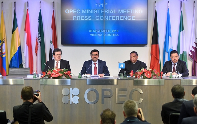 
OPEC President Mohammed Barkindo with other members. (Akos Stiller/Getty Images) 

