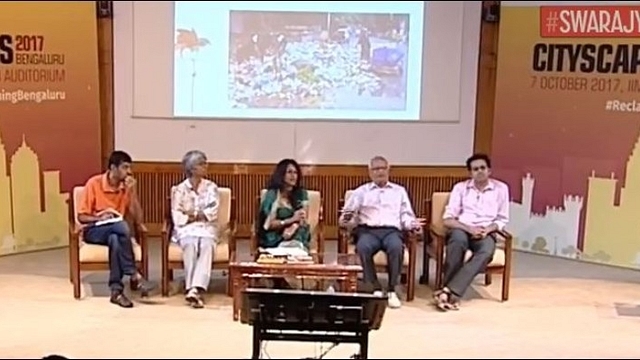 The panel debating the challenges of solid waste disposal.