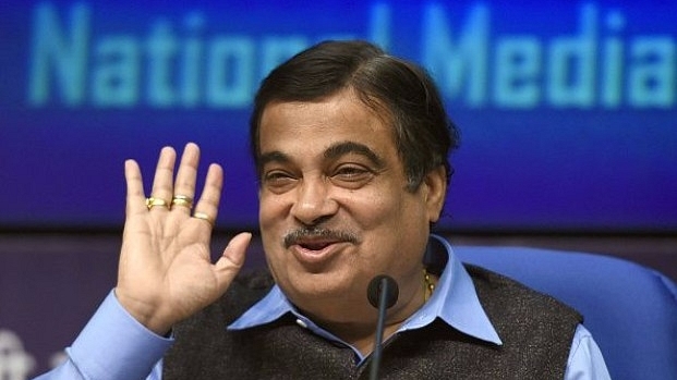 Nitin Gadkari addressing a press conference on the Bharatmala highway project in New Delhi. (Sonu Mehta/Hindustan Times via Getty Images)