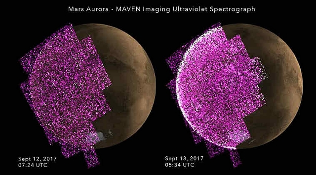  
Strong solar storm on Mars. (NASA) 