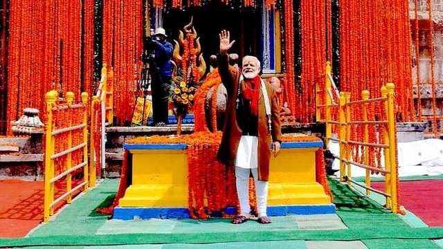 PM Modi has visited the holy shrines at Kedarnath and Badrinath  during the opening and closing ceremonies of the Kedarnath shrine’s portals in 2018. (image via PTI)