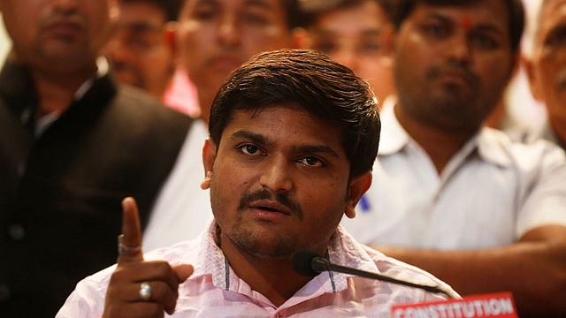 Hardik Patel, during a press conference. (Ravi Choudhary/Hindustan Times via Getty Images)