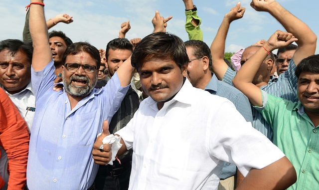 Hardik Patel at a rally demanding OBC status for the Patidar community (SAM PANTHAKY/AFP/Getty Images)