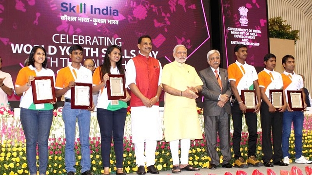 Prime Minister Narendra Modi during a Skill India event.