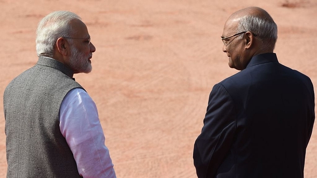 Prime Minister and President Ram Nath Kovind at an event in New Delhi. (MONEY SHARMA/AFP/GettyImages)&nbsp;