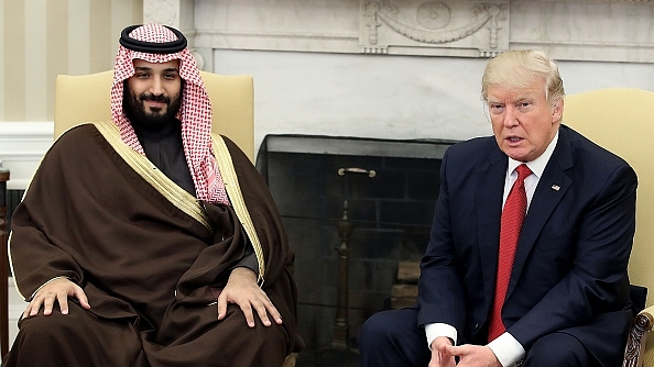 Deputy Crown Prince and Minister of Defense of the Kingdom of Saudi Arabia Mohammed bin Salman with US President Donald Trump. (Mark Wilson/Getty Images)