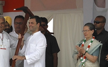  Congress vice president  Rahul Gandhi and president Sonia Gandhi attending Kisan Samman Rally. (Photo by Arvind Yadav/Hindustan Times via Getty Images)