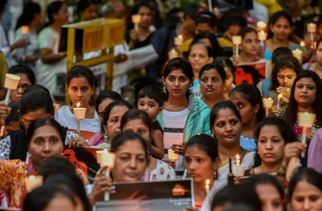 Activists pay tribute to Kopardi incident victim in Mumbai. (Kunal Patil/Hindustan Times via Getty Images)