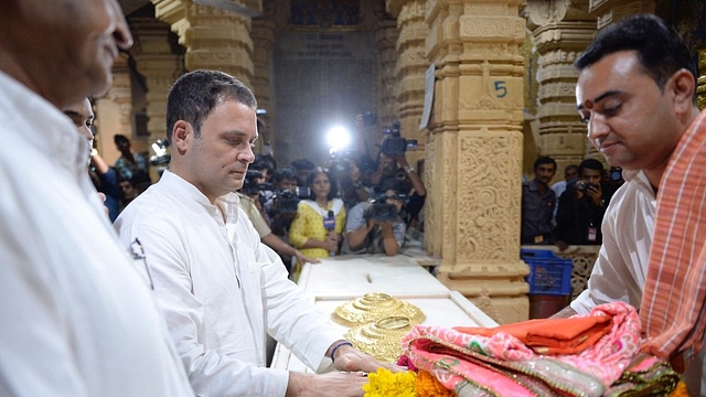 Rahul Gandhi at the Somnath Temple (INC India/Twitter)