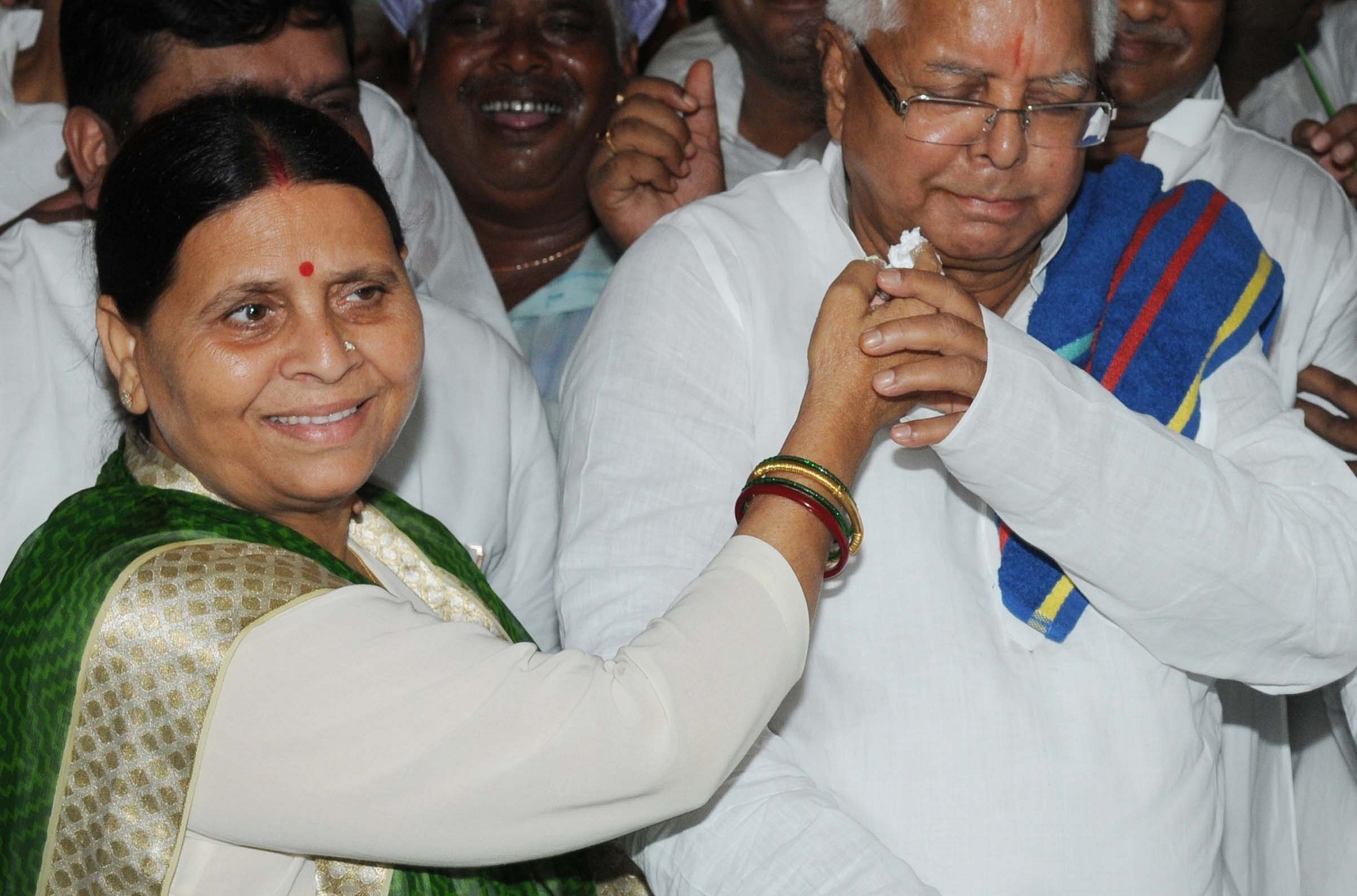 Rabri Devi and Lalu Prasad Yadav (AP Dube/Hindustan Times via Getty Images)