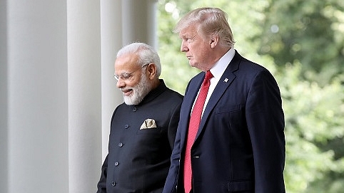 US President Donald Trump and Prime Minister Narendra Modi walk from the Oval Office . (Win McNamee/Getty Images)