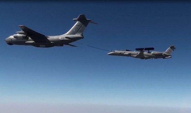 IAF’s  IL-78M tanker refuels AEW&amp;C aircraft.