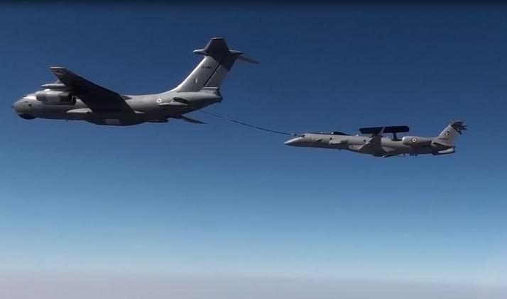 Watch: IAF’s Early Warning Aircraft Gets Refueled Mid-Air By IL-78M Tanker For The First Time 