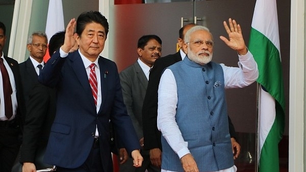 Prime Minister Narendra Modi and Japanese Prime Minister Shinzo Abe during India-Japan Annual Summit at Mahatma Mandir in Gandhinagar, Gujarat. (Siddharaj Solanki/Hindustan Times via Getty Images)