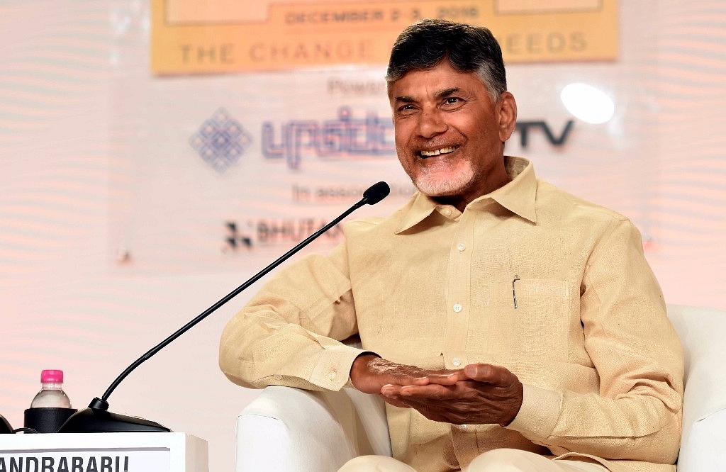 Andhra Pradesh Chief Minister N. Chandrababu Naidu. (Arun Sharma/Hindustan Times via Getty Images)