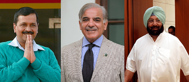 Arvind Kejriwal (L), Shahbaz Sharif, Captain Amarinder Singh (R)