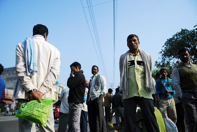 Daily wage workers. (Pradeep Gaur/Mint via Getty Images)