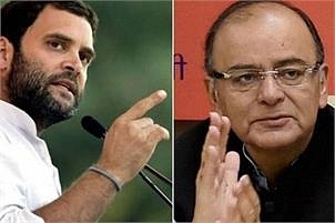 Congress vice president Rahul Gandhi (left) and Finance Minister Arun Jaitley (right).