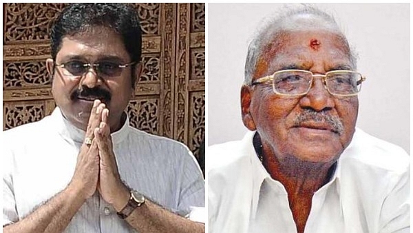 T T V Dinakaran (L) and E Madhusudhanan (R)