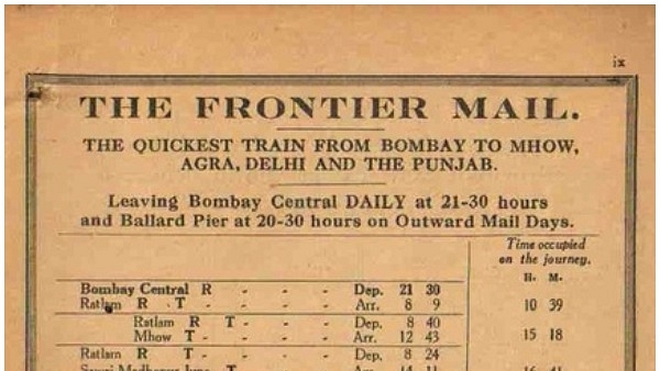 Frontier Mail schedule (IRFCA)&nbsp;