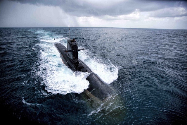 INS Kalvari during sea trials. (Livefist/Twitter)