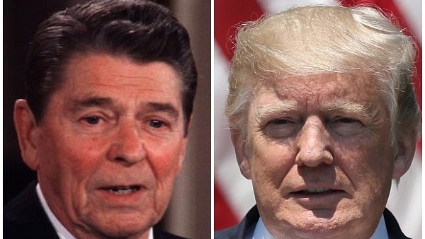 Former US president Ronald Reagan (White House/Getty Images)/US President Donald Trump (Mark Wilson/Getty Images)