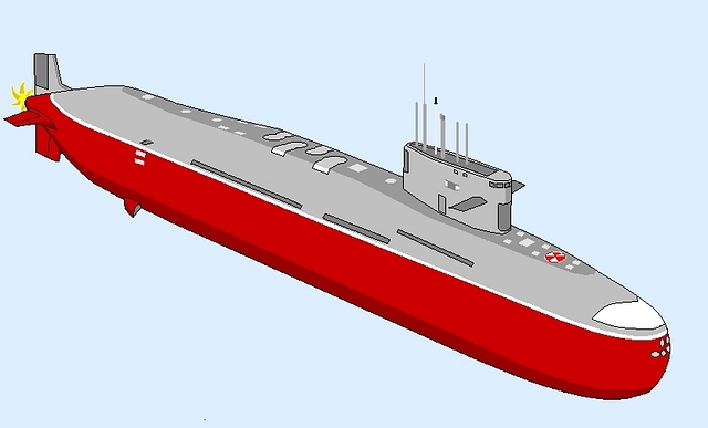 An artist’s impression of an <i>Arihant</i>-class submarine. 