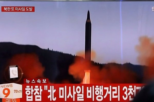 People watch a television broadcast reporting the North Korean missile launch in Seoul, South Korea. North Korea launched a ballistic missile over Japan just days after the UN Security Council adopted new sanctions against the regime over its sixth nuclear test on 3 September.&nbsp; (Chung Sung-Jun/Getty Images)&nbsp;