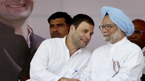  Congress president Rahul Gandhi with former prime minister Manmohan Singh (Ajay Aggarwal/Hindustan Times via Getty Images)