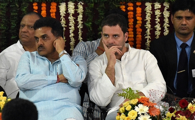 Mumbai Congress President Sanjay Nirupam and President Rahul Gandhi in January. (Arijit Sen/Hindustan Times via Getty Images)