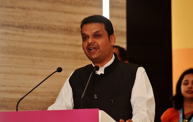 Maharashtra CM Devendra Fadnavis during the inauguration of TCS. (Praful Gangurde/Hindustan Times via Getty Images)