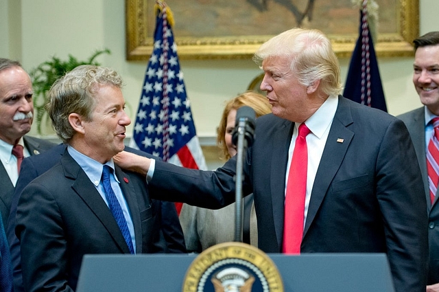 Senator Rand Paul (L) with US President Donald Trump. (Ron Sachs-Pool via Getty Images)