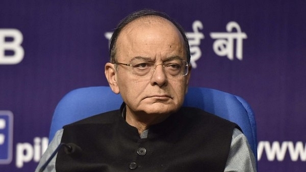 Union Finance Minister Arun Jaitley addresses a press conference at National Media Centre in New Delhi. (Sonu Mehta/Hindustan Times via Getty Images)