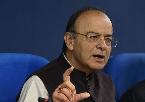 Finance Minister Arun Jaitley addressing a press conference in New Delhi.&nbsp; (Mohd Zakir/Hindustan Times via Getty Images)