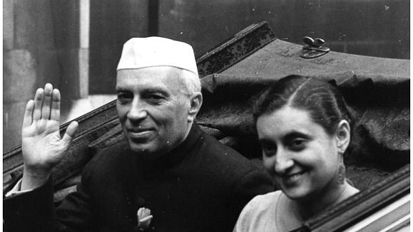  India’s first Prime Minister Jawaharlal Nehru (1869 - 1964), with his daughter Indira Gandhi (Monty Fresco/Topical Press Agency/Getty Images)