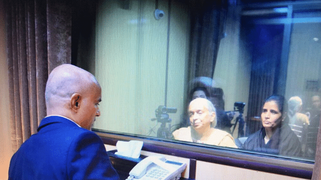 Kulbushan Jadhav meeting his family in Islamabad. (Pakistan Foreign Office/Twitter)