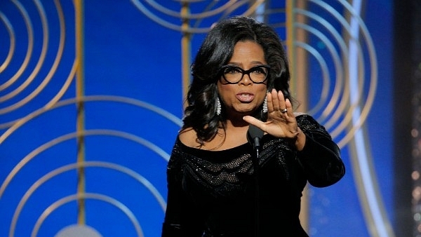 Oprah Winfrey accepts the 2018 Cecil B DeMille Award and speaks onstage during the 75th Annual Golden Globe Awards at The Beverly Hilton Hotel on 7 January 2018 in Beverly Hills, California.