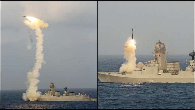                                             The Indian Navy successfully fired the BrahMos Land Attack Supersonic Cruise Missile from a ship. (Twitter)                    