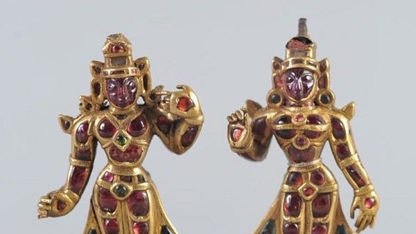 Ram and Sita, Thanjavur, gold studded with precious stones, Tamil Nadu, late eighteenth century (Picture: National Museum, New Delhi)