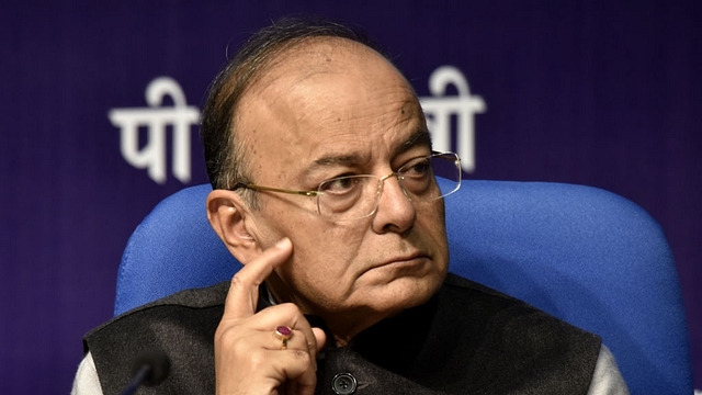 Union Finance Minister Arun Jaitley addresses a post budget press conference in New Delhi. (Mohd Zakir/Hindustan Times via GettyImages)&nbsp; &nbsp;  &nbsp;